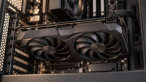 Grafikkarte mit zwei Lüftern im PC-Gehäuse