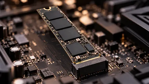 M.2-SSD in ihrem Steckplatz auf einem Mainboard
